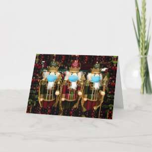Jul Nutcracker Soldiers Mask Helgkort