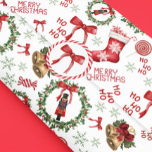 Jul Nutcracker Stockings Red Tissue Paper