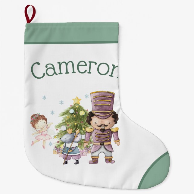 Jul Nutcracker Sugar Plum Fairy & Mouse Kung Stor Julstrumpa (Framsidan)