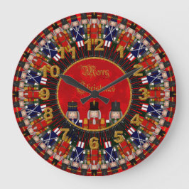 Jul Nutcracker Trio, Stil 2-ROUND CLOCK Stor Klocka