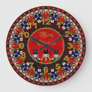 Jul Nutcracker Trio, Stil 2-ROUND CLOCK Stor Klocka