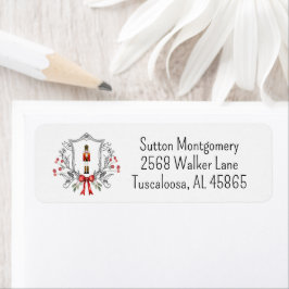 Jul Nutcracker Vapensköld Adress Returadress Etikett