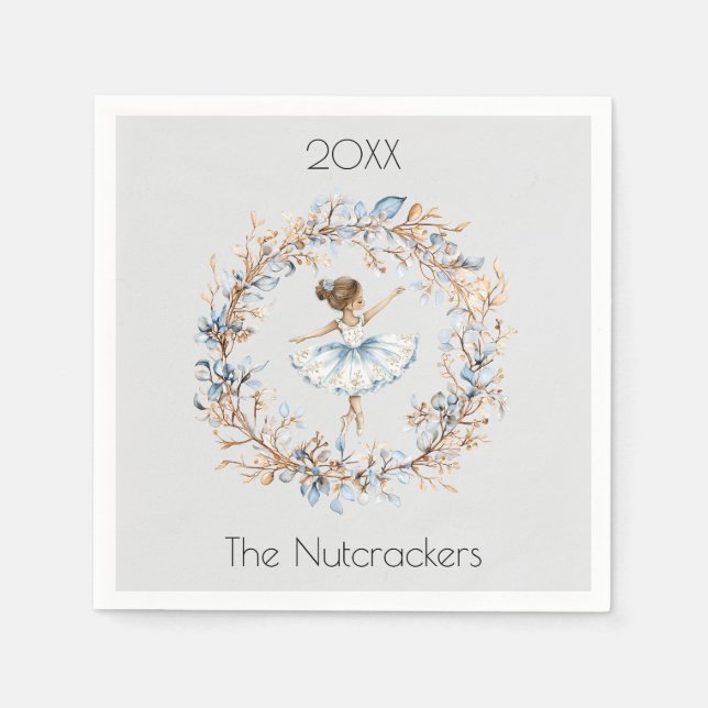 Jul Nutcracker Watercolor Ballerina Pappersservett (Framsidan)