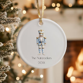 Jul Nutcracker Watercolor Photo Julgransprydnad Keramik