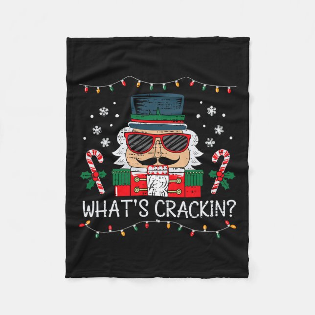 Jul Nutcracker Whats Crackin Funny Julafton Manar Fleecefilt (Framsidan)