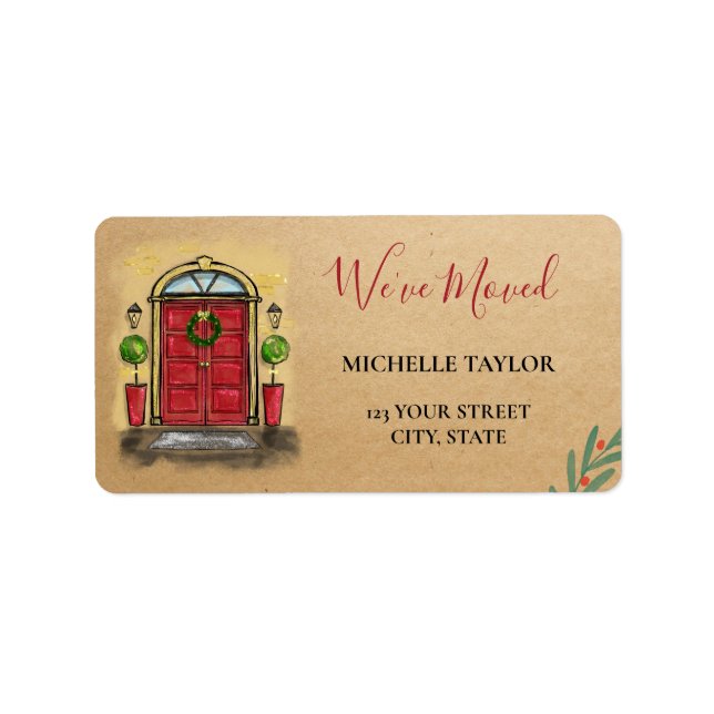 Jul - ny Helgdag - jul Adressetikett (Framsidan)