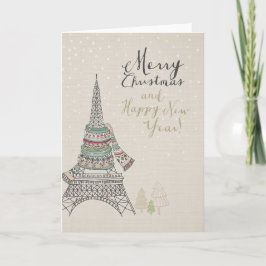 Jul & nya år i Paris Helgkort