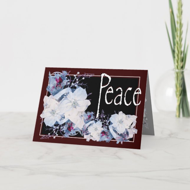 Jul, nyår, Helgdag - Poinsetystkort Helgkort (Framsida)