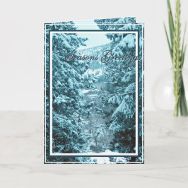 Jul, nyår, Helgdag - Träd som omfattas av Snö Helgkort