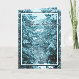 Jul, nyår, Helgdag - Träd som omfattas av Snö Helgkort