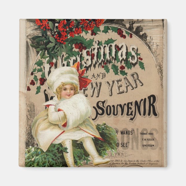 Jul - nyår: Poster av Souvenir Ephemera Magnet (Framsidan)