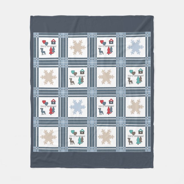 Jul, nytt år, hjort fleecefilt (Framsidan)