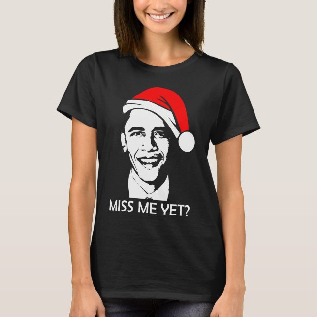 Jul Obama miss mig ännu Obama Santa Santa T Shirt (Framsida)