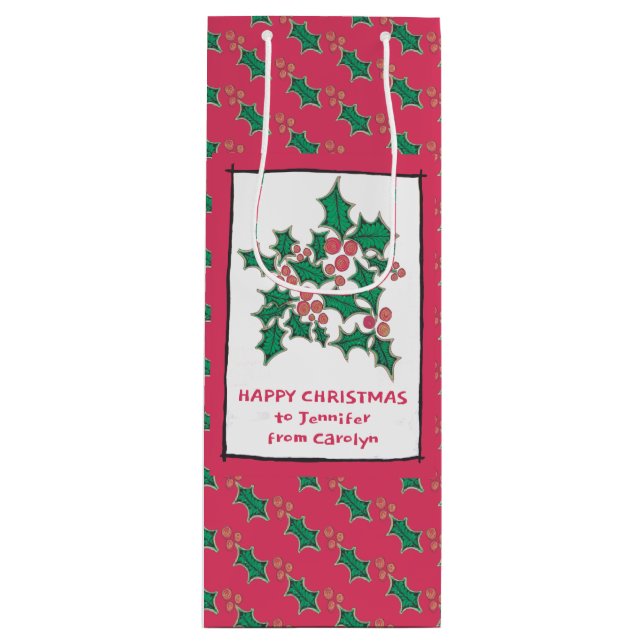 Jul och bär teckning, ord (Framsidan)