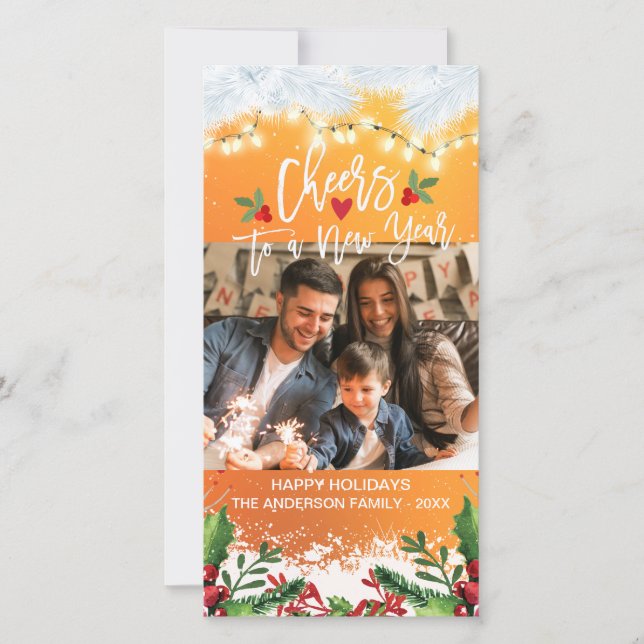 Jul och Chef för nyårsafton i Hälsning Julkort (Framsida)