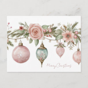 Jul- och Eleganta Julgranskulor Postkort Vykort