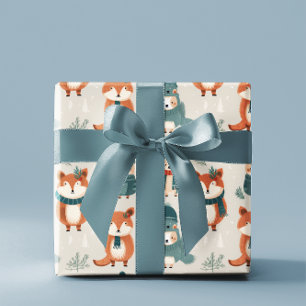 Jul- och födelsedag för Cute Winter-djur Presentpapper
