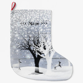 Jul och Gott nytt år! Monogramtext Stor Julstrumpa