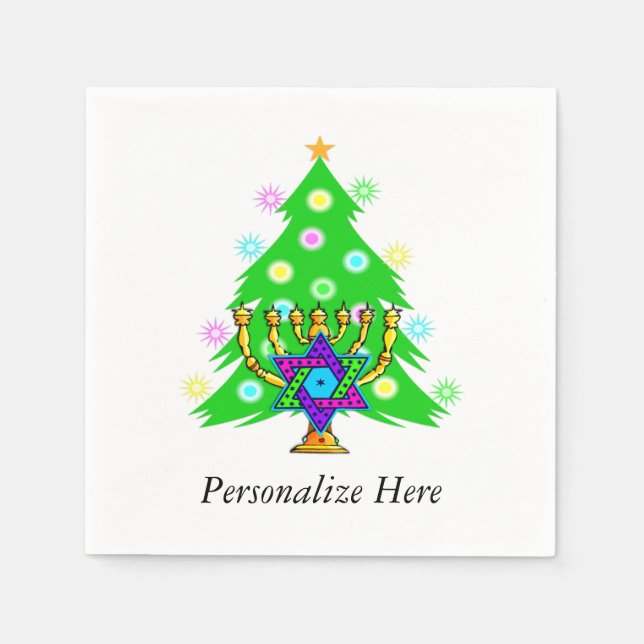 Jul och Hanukkah Pappersservett (Framsidan)