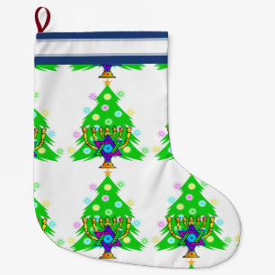 Jul och Hanukkah Stor Julstrumpa