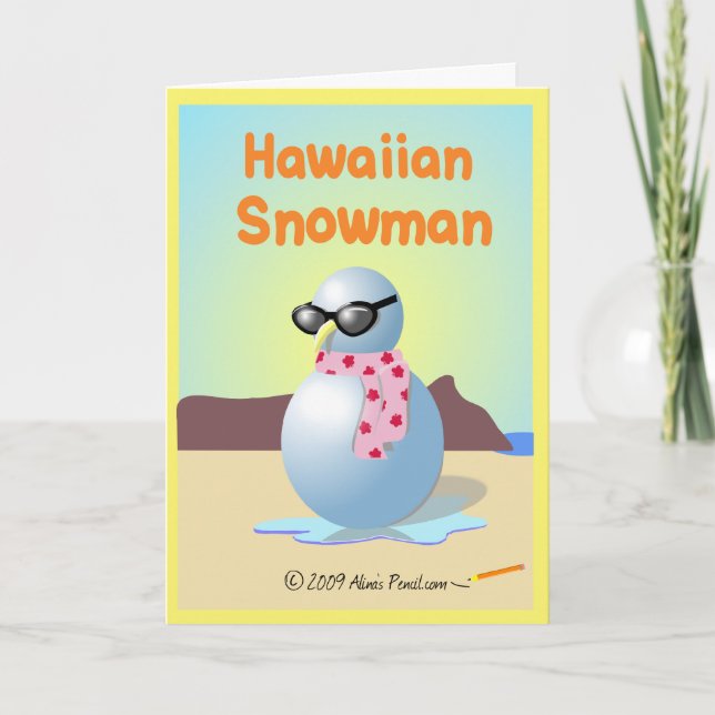 Jul- och Helgdag-kort för Hawaiian Snögubbe Helgkort (Framsida)