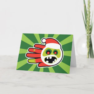 Jul och helgdagZombie Santa inga kakor Helgkort