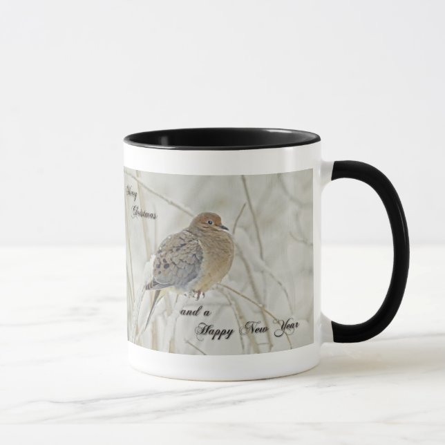 Jul och nyår Hälsning - Mourning Dove Mugg (Höger)
