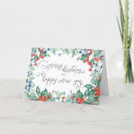 Jul- och nyårskalligrafi Vinter Berries Helgkort