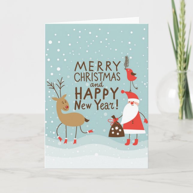 Jul- och nyårskort från hälsning helgkort (Framsida)