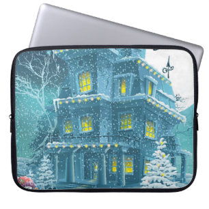 Jul- och nyårsmätningskort med bild laptop fodral