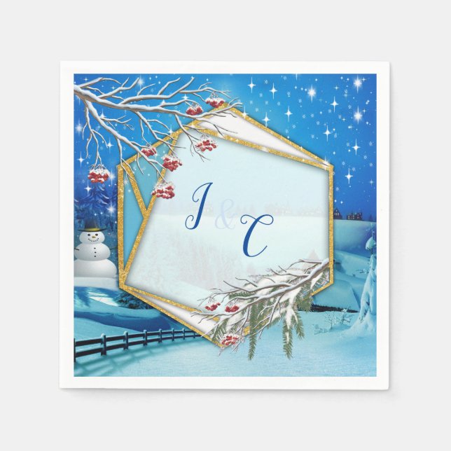 Jul och nytt år 2024 pappersservett (Framsidan)