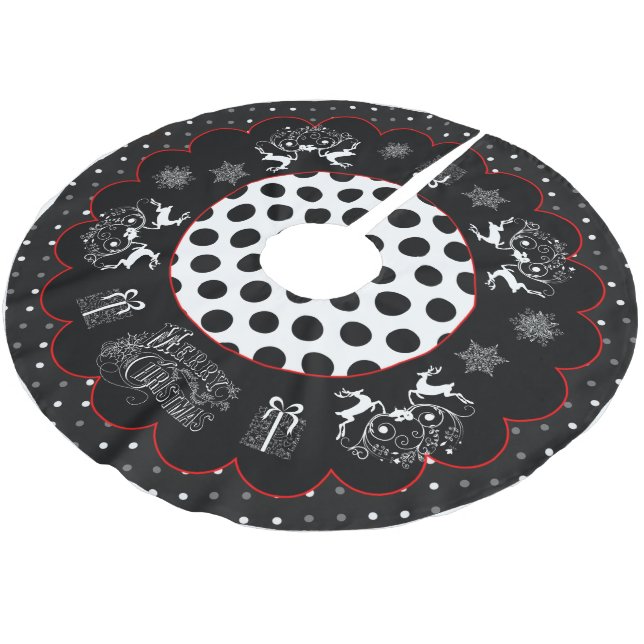 Jul- och Träd-kjolen i Chalkboard och Polka dots Julgransmatta Borstad Polyester (Vinklad)