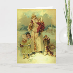 Jul och ungar 1897 för Santa vintageVictorian Helgkort