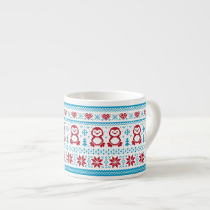 Jul och vinter stuckit mönster espressomugg