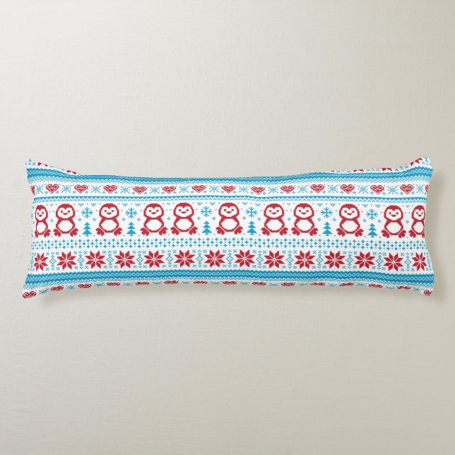 Jul och vinter stuckit mönster kroppskudde (Framsidan)