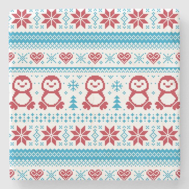 Jul och vinter stuckit mönster stenunderlägg (Framsidan)