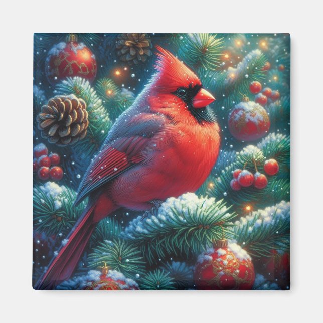 Jul- och vinterkardinal magnet (Framsidan)