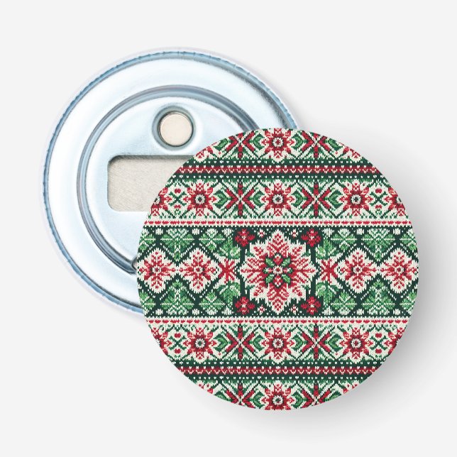 Jul- och vintermässa - röd och grönt flasköppnare (Framsidan)