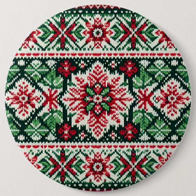 Jul- och vintermässa - röd och grönt knapp (Framsida)