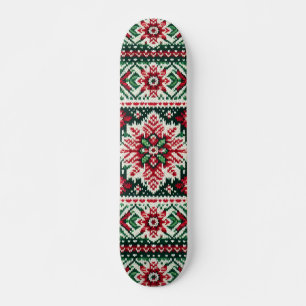 Jul- och vintermässa - röd och grönt mini skateboard bräda 18,5 cm
