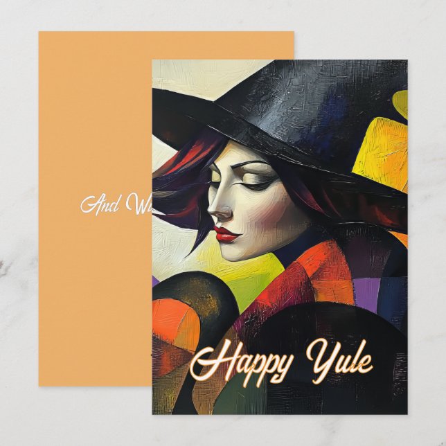 Jul- och vintersolståndskort julkort (Fram/baksida)