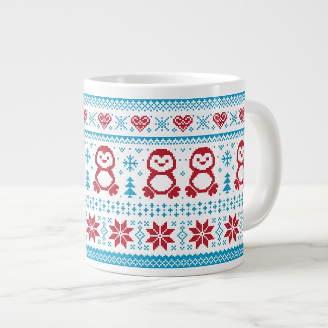 Jul- och vintertrikå av mönster jumbo mugg (Framsida höger)