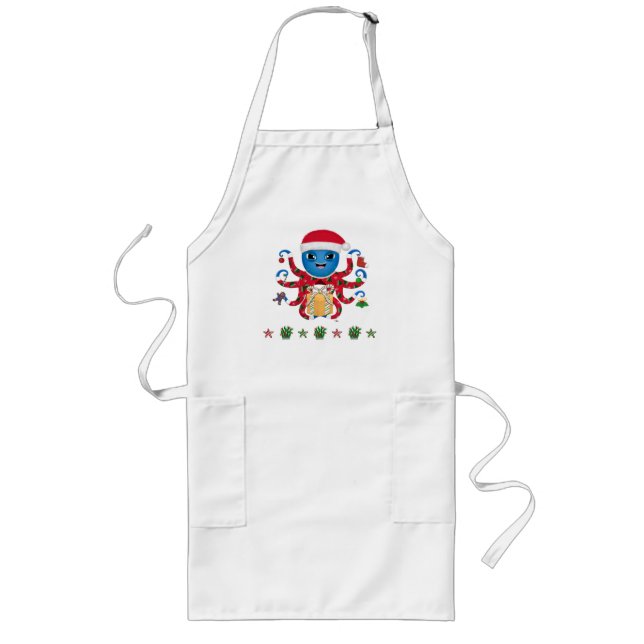 Jul Octopus Apron Långt Förkläde (Framsidan)