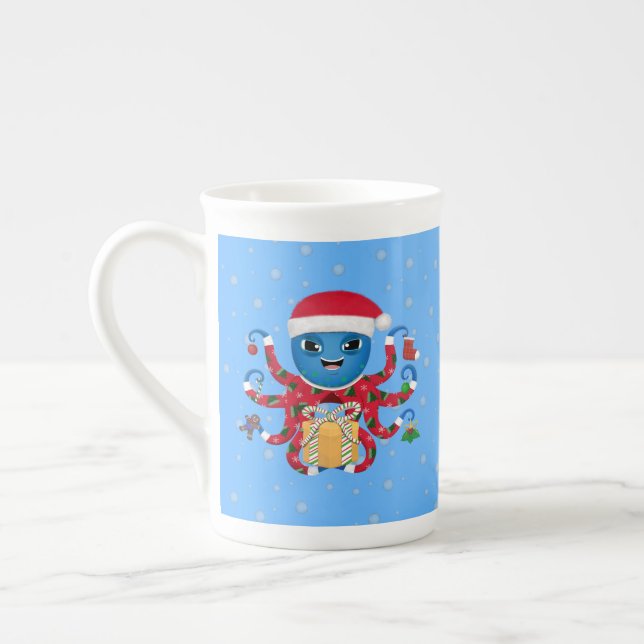 Jul Octopus China Mugg Benporslin Mugg (Vänster)