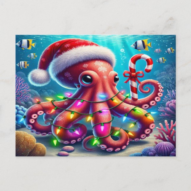 Jul Octopus Helg Vykort (Framsida)