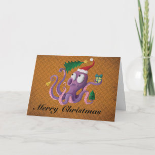 Jul Octopus Helgkort