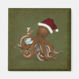 Jul Octopus kemi Lab Steampunk Science Magnet