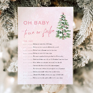 Jul Oh Baby Sant eller falskt Baby Shower-spel Inbjudningar