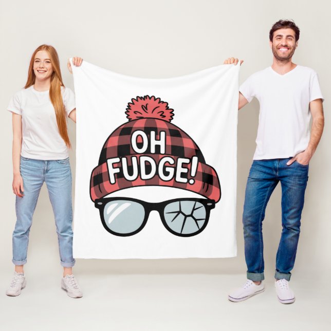 Jul Oh Fudge Julafton Vacation Funny Helgdag Fleecefilt (På plats)