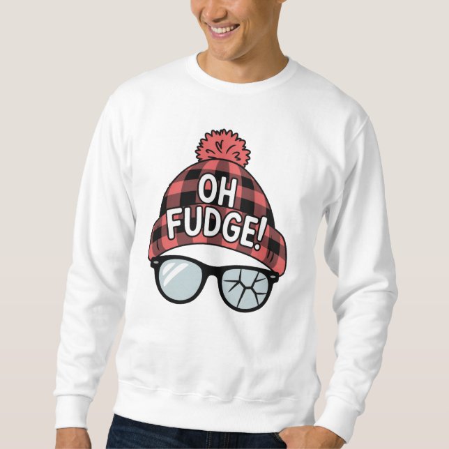 Jul Oh Fudge Julafton Vacation Funny Helgdag Lång Ärmad Tröja (Framsida)